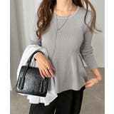 グレー | ペプラム ラメ ニット | andme