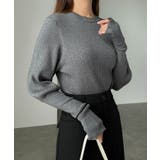 杢グレー | ボリューム袖 サムホール リブ | andme