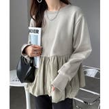 ライトベージュ | 裏起毛 ペプラム スウェット | andme