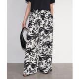 オフホワイト | リーフ柄 イージー ワイド | andme