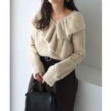 ベージュ | ニットトップス ショート丈 クロス | andme