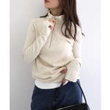 エクリュ | セルフカットリブ ハーフジップ 長袖 | andme