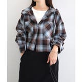 ブラウン | ショート丈 フーディ チェック | andme