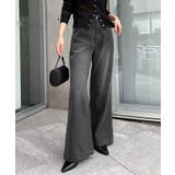 ブラック | セミフレア デニム パンツ | andme