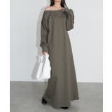 チャコールグレー | オフショルダー スウェット ワンピース | andme