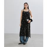 ブラック | 小花柄 シアー キャミソール | andme