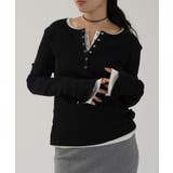 ブラック | シアー ヘンリーネック スラブリブ | andme