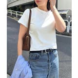 オフホワイト | ショート丈 コットンフライス 半袖 | andme