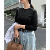 ブラック【A】 | 【選べるネックデザイン】長袖 シアー Tシャツ | andme