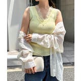イエロー | レース リブ ニット | andme