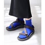 ブルー | コットン混 平編み クルーソックス レディース ベーシック 春 夏 秋 冬 | andme