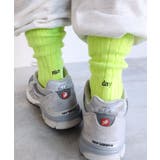 ライム | ロゴ刺繍 リブ ソックス | andme