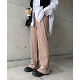 ライトブラウン | セルフカット リブ セミフレアパンツ | andme