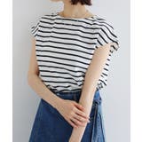 オフホワイト×ブラック | きれいめ ポンチ フレンチスリーブ | andme