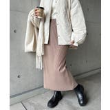 ライトブラウン | セルフカットリブ タイト スカート | andme