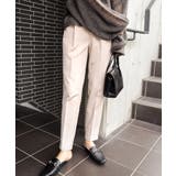 ライトベージュ | ストレッチ センタープレス テーパードパンツ | andme