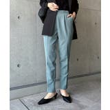 ブルーグリーン | ストレッチ センタープレス テーパードパンツ | andme