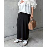 ブラック【予約D】 | マタニティ セルフカットリブ タイトスカート | andme