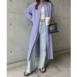 ホワイト×ブルー | カラーストライプ バンドカラー ワンピース | andme