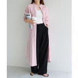 ホワイト×ピンク | カラーストライプ バンドカラー ワンピース | andme