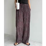 ブラウン | フラワープリント イージー ワイド | andme