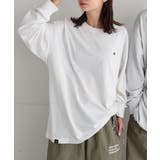 オフホワイト | ワンポイント エンブロイダリー ロゴ | andme