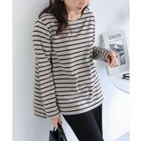 グレージュ×ブラック | ポンチ サイドスリット カットソー | andme