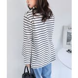 オフホワイト×ブラック | ポンチ サイドスリット カットソー | andme