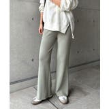 グリーン | 総針 フレア ニットパンツ | andme