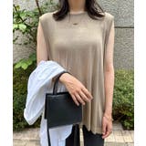 グレージュ | リネンタッチ ノースリーブ ニット | andme