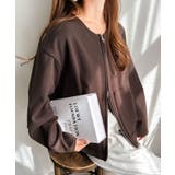 ブラウン | 裏フリース ノーカラー ブルゾン | andme