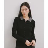 ブラック | カーディガン 襟付き リブ | andme