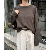 ブラウン | 袖スリット リボン 長袖 | andme