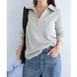 杢グレー | セルフカットリブ ハーフジップ 長袖 | andme