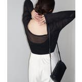 ブラック【B】 | 【選べるネックデザイン】 長袖 シアー | andme