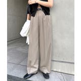 ベージュ | 2タック ワイド パンツ | andme