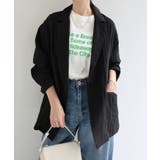 ブラック | リネンブレンド テーラード シアー | andme