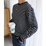 ネイビー×オフホワイト | 無地 ボーダー 総針 | andme