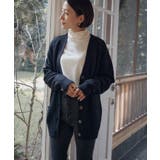 ブラック | ヘアリー ニット カーディガン | andme