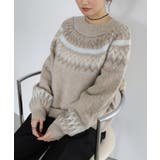 ベージュ | Freesia フリージア ニットトップス | andme