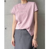 ピンク | コットン天竺 ロゴ Tシャツ | andme