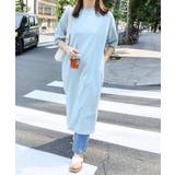 ブルー | USAコットン 汗染み防止 Tシャツワンピース | andme