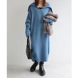 ブルー | セーラーカラー ハーフジップ ニット | andme