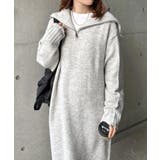 ライトグレー | セーラーカラー ハーフジップ ニット | andme