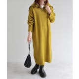 ライムグリーン | セーラーカラー ハーフジップ ニット | andme