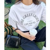 オフホワイト | コットン ロゴプリント 半袖 | andme