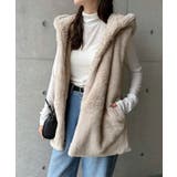 ベージュ | フーディ ファー ベスト | andme