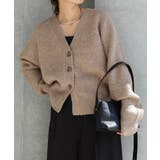 グレージュ | 片畦編み ニット カーディガン | andme