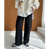 ブラック | ストレッチ ピンタック ニット | andme