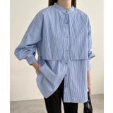 ブルー×オフホワイト | 無地 ストライプ ケープ付き | andme